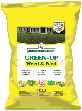 Jonathan Green 12345 Weed and Feed Lawn Fertilizer, 45 lb Bag, Granular, 21-0-3 N-P-K Ratio