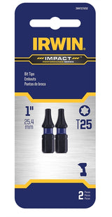 Irwin IWAF31TX152 Insert Bit, T15 Drive, Torx Drive, 1/4 in Shank, Hex Shank, 25 mm L, Steel