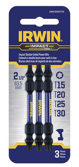 Irwin 1892093 Impact Bit Set, Steel, 3-Piece, Double-Ended