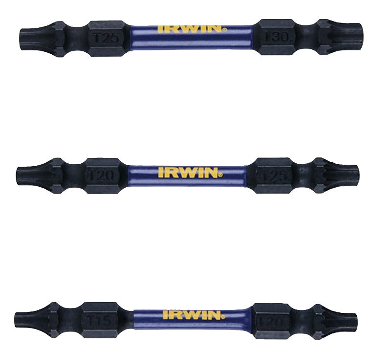 Irwin 1892093 Impact Bit Set, Steel, 3-Piece, Double-Ended