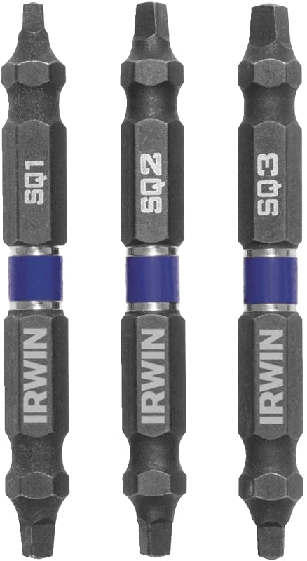 Irwin IWAF32DESQMIX3 Impact Bit Set, 3-Piece, Double-Ended, Steel, 3/PK