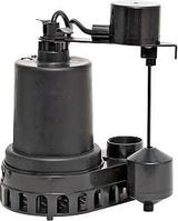 Superior Pump 92372 Sump Pump, 48 gpm, 4.1 A, 120 V, 0.33 hp, 1-1/2 in Outlet, Thermoplastic