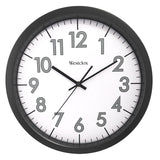 Westclox 32067 Clock, 14 in Dia, Round, Black Frame, Plastic Clock Face, Analog, Glass Lens