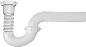 Plumb Pak PP812-40 P-Trap, 1-1/2 x 1-1/2, 1-1/2 x 1-1/4 in, Plastic, White