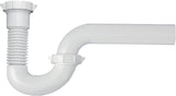 Plumb Pak PP812-40 P-Trap, 1-1/2 x 1-1/2, 1-1/2 x 1-1/4 in, Plastic, White