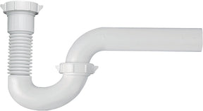 Plumb Pak PP812-40 P-Trap, 1-1/2 x 1-1/2, 1-1/2 x 1-1/4 in, Plastic, White