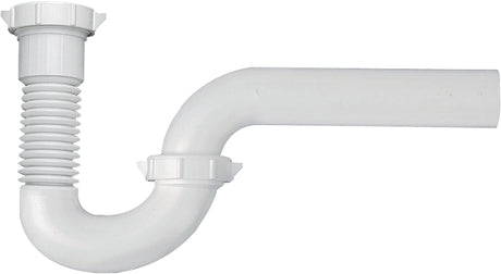 Plumb Pak PP812-40 P-Trap, 1-1/2 x 1-1/2, 1-1/2 x 1-1/4 in, Plastic, White