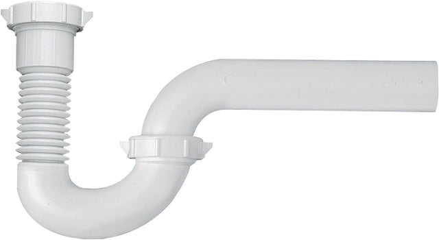 Plumb Pak PP812-40 P-Trap, 1-1/2 x 1-1/2, 1-1/2 x 1-1/4 in, Plastic, White