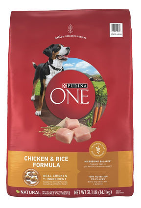 Purina SmartBlend 149396 Dog Food, Dry, Chicken, Rice Flavor, 31.1 lb