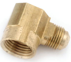 Anderson Metals 754050-0608 Tube Elbow, 3/8 x 1/2 in, Flare x Female, 90 deg Angle, Brass, 1000 psi Pressure