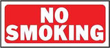 Hy-Ko 23003 Fence Sign, Rectangular, NO SMOKING, White Legend, Red Background, Plastic, 6 in H x 14 in W Dimensions, Pack of 5
