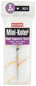 Wooster R211-6 High-Capacity Yarn Mini Roller Cover, 6 in L, Fabric Cover, 2/PK