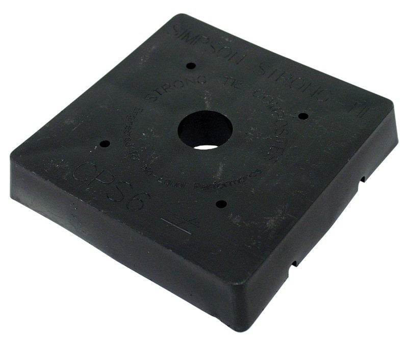 Simpson Strong-Tie CPS Series CPS6 Standoff Base, 6 x 6 in Post, Plastic, Black, Powder-Coated, Pack of 25