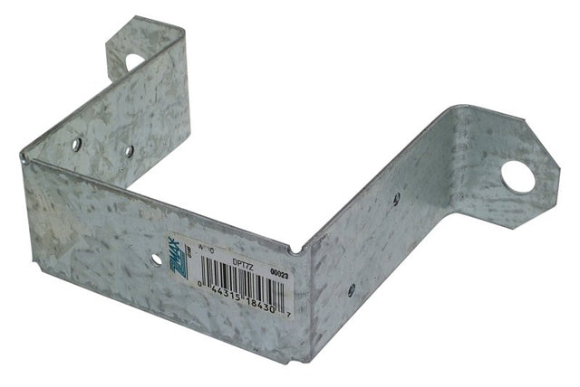 Simpson Strong-Tie DPTZ DPT7Z Deck Post Tie, 3-1/2 in L, 3-1/2 in W, Steel, ZMAX, Fastening Method: Nail, Pack of 25