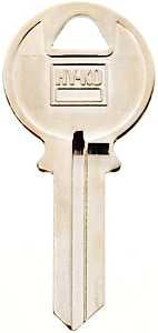 Hy-Ko 11010IN1 Key Blank, Brass, Nickel, For: ILCO Cabinet, House Locks and Padlocks, IN1 Key Number, Pack of 10