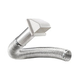 Lambro 1375W-R Wall Hood Vent Kit, Plastic, White, Includes: (2) 4 in Metal Worm Gear Clamps