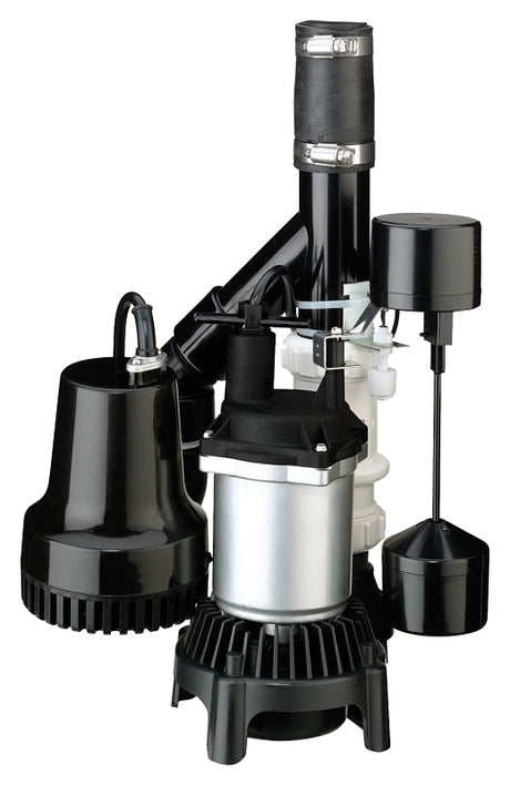 Flotec FPCC3320 Sump Pump with Emergency Battery, 1/3 hp, 22 ft Pump Max Head, 3600 gph