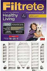 Filtrete NDP01-4S-4 Air Filter, Electrostatic, 4 in Thick, 25 in L, 16 in W, 12 MERV, 1550 MPR, 4/PK, Pack of 4