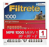 Filtrete Allergen Defense Series NADP02-2IN-4 Air Filter, 20 in L, 20 in W, 11 MERV, 1000 MPR, Polypropylene Frame, Pack of 4