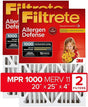 Filtrete NADP03-2PK-2 Air Filter, 25 in L, 20 in W, 11 MERV, 1000 MPR, Cardboard Frame