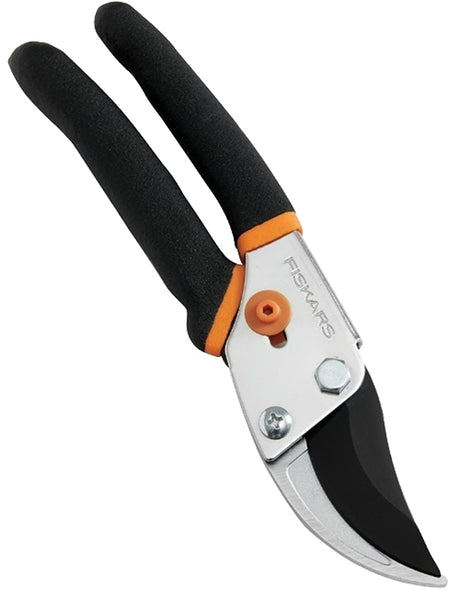 Fiskars 91095935J Bypass Pruner, 5/8 in Cutting Capacity, Steel Blade, Alloy Steel Handle, Non-Slip Handle, 9.07 in OAL
