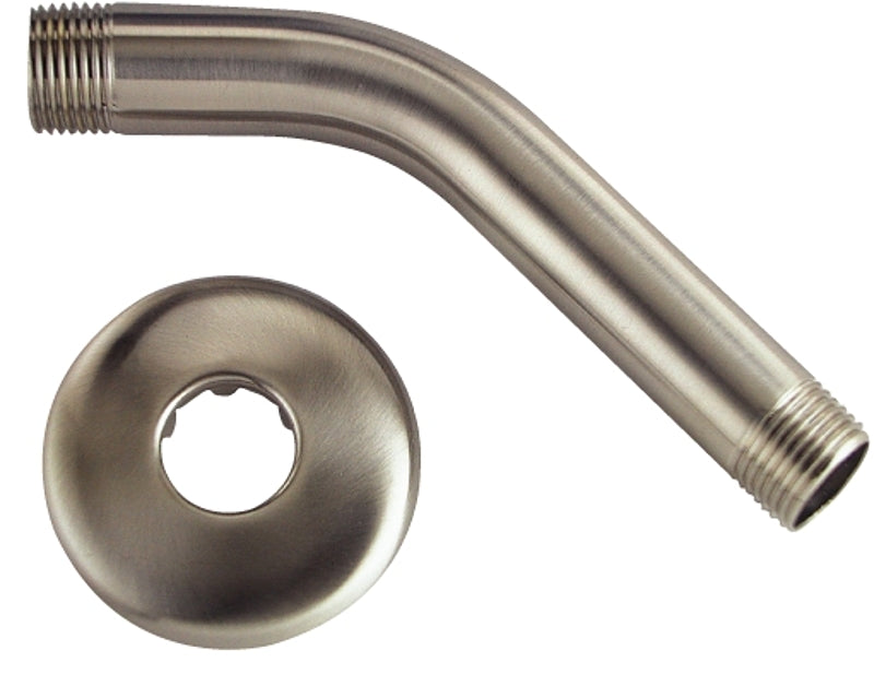 Boston Harbor A558215NP-OBF1 Shower Arm with Flange, 1/2-14 Connection, Threaded, 2.25 in L, Stainless Steel, 45 deg