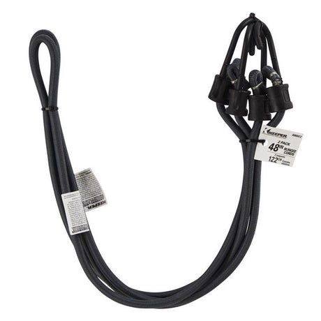 Keeper Black/Gray Bungee Cord 48 in. L X 0.315 in. 2 pk