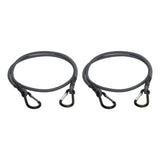 Keeper Gray Carabiner Style Bungee Cord 48 in. L X 0.315 in. 2 pk