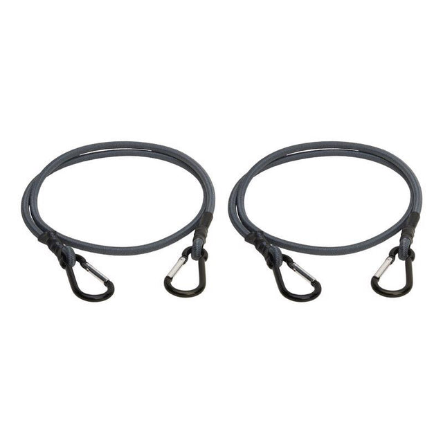 Keeper Gray Carabiner Style Bungee Cord 48 in. L X 0.315 in. 2 pk