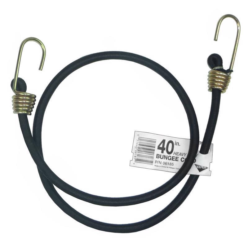 Keeper Black Bungee Cord 40 in. L X 0.374 in. 1 pk, Pack of 10