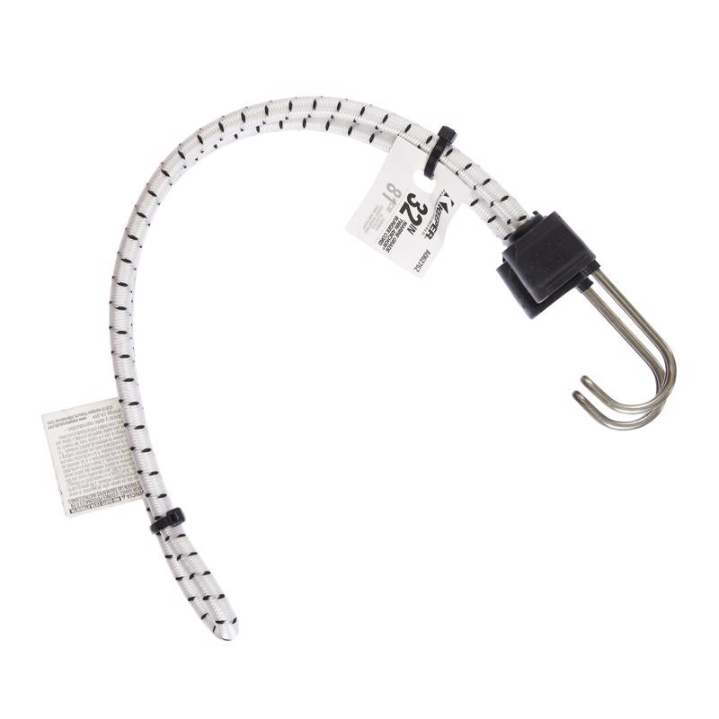 Keeper Black/White Bungee Cord 32 in. L X 0.315 in. 1 pk, Pack of 10