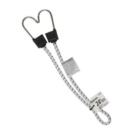 Keeper Black/White Bungee Cord 24 in. L X 0.315 in. 1 pk, Pack of 10