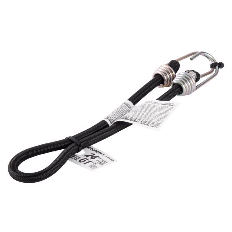 Keeper Black Bungee Cord 24 in. L X 0.374 in. 1 pk, Pack of 10
