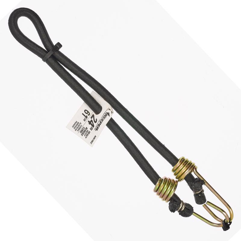 Keeper Black Bungee Cord 24 in. L X 0.374 in. 1 pk, Pack of 10