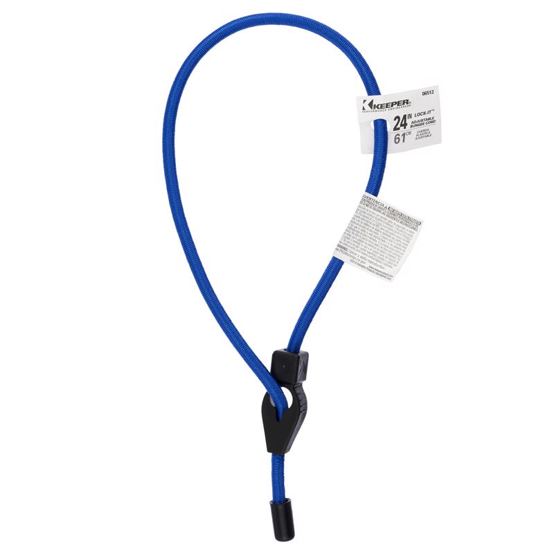 Keeper Lock-It Blue Adjustable Bungee Cord 24 in. L X 0.5 in. 1 pk, Pack of 30