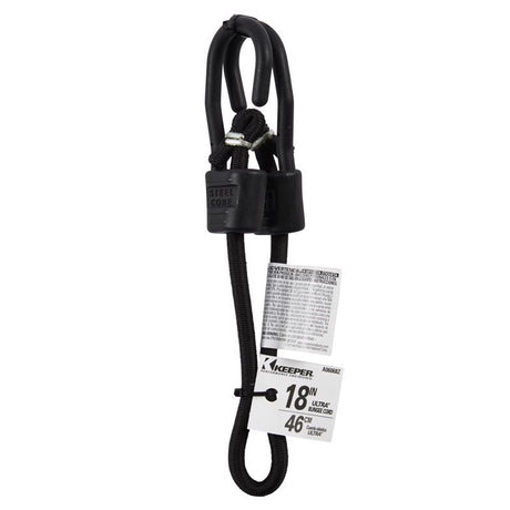 Keeper Black Bungee Cord 18 in. L X 0.315 in. 1 pk, Pack of 10