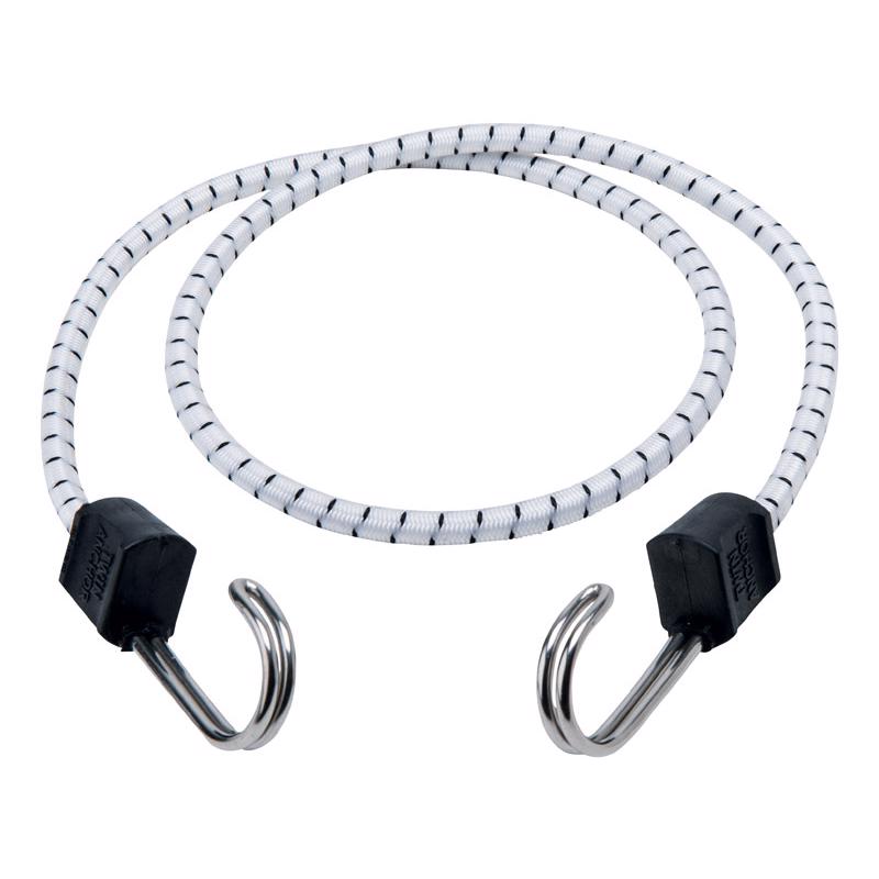 Keeper Marine Twin Anchor White Bungee Cord 40 in. L X 0.315 in. 1 pk, Pack of 10