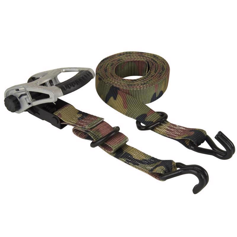 Keeper 1.25 in. W X 16 ft. L Camo Tie Down w/Ratchet 1000 lb 2 pk