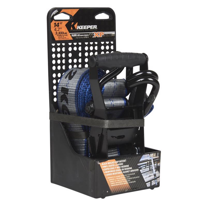 Keeper 2 in. W X 14 ft. L Gray Ratchet Tie Down Strap 3333 lb 1 pk