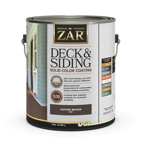 ZAR 82213 Deck and Siding Solid Color Coating, Oxford Brown, Liquid, 1 gal