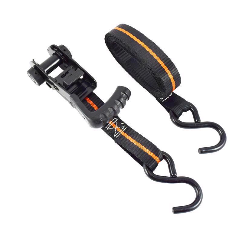 Keeper Ergo-Torque 1 in. W X 10 ft. L Black Ratchet Tie Down Strap 500 lb 4 pk