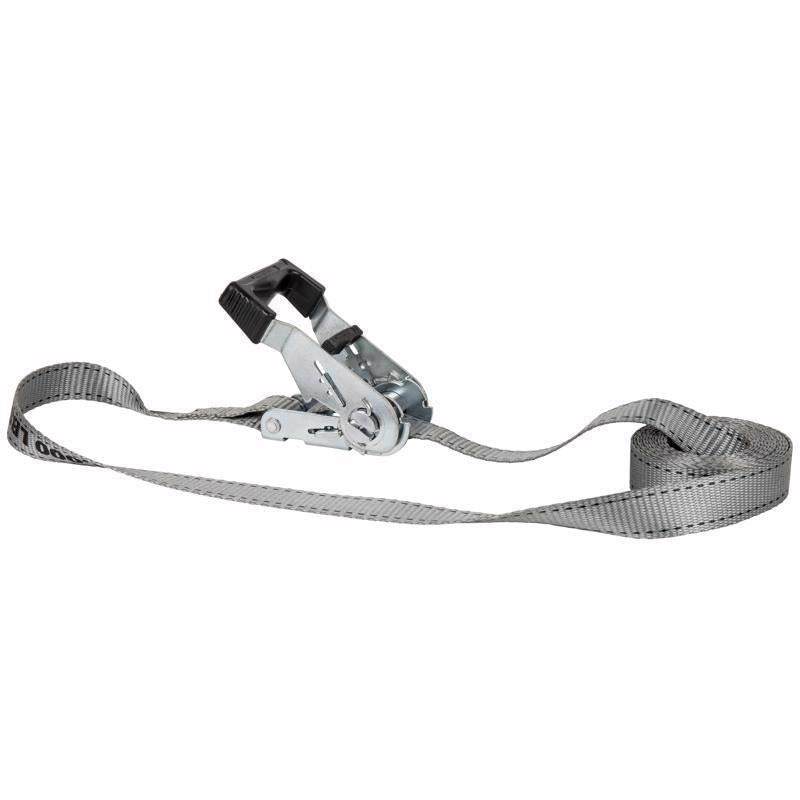 Keeper 1 in. W X 16 ft. L Gray Tie Down w/Ratchet 500 lb 1 pk