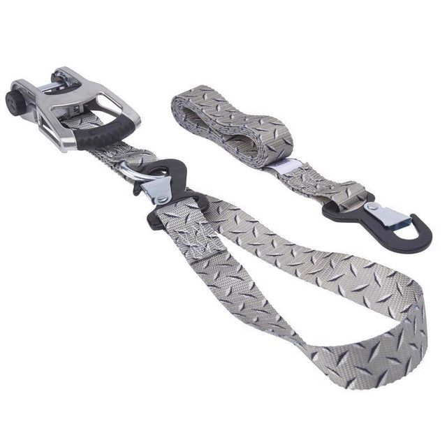 Keeper 1.25 in. W X 8 ft. L Gray Tie Down w/Ratchet 1000 lb 2 pk