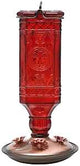 Perky-Pet 8116-2 Bird Feeder, 24 oz, 4-Port/Perch, Glass, Red, Pack of 2