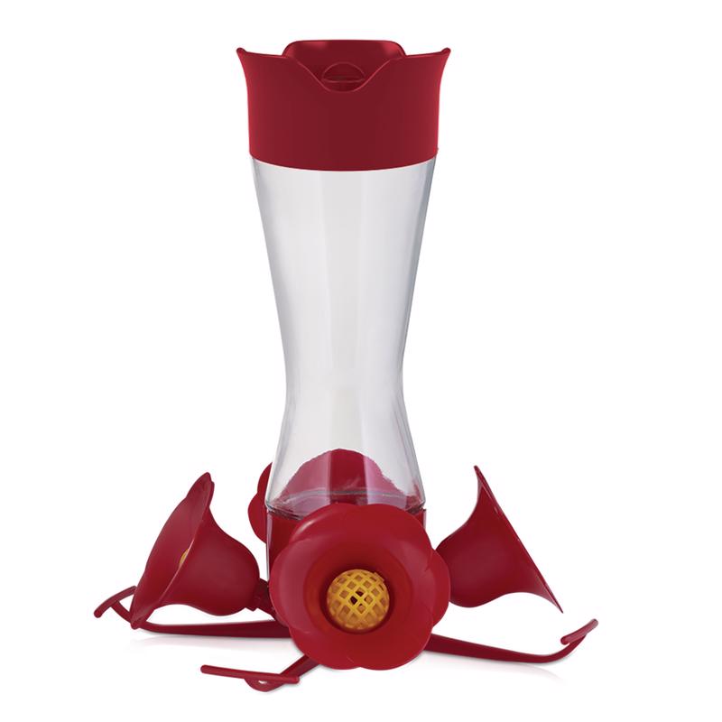 Perky-Pet Hummingbird 8 oz Glass/Plastic Pinch-Waist Nectar Bird Feeder 4 ports, Pack of 2