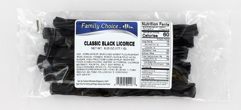 Family Choice 1118 Licorice, Classic Black Flavor, 7 oz, Pack of 12