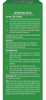 Green Gobbler G0010AD Drain Opening Pacs, Powder, Off-White, 6.53 oz Pack