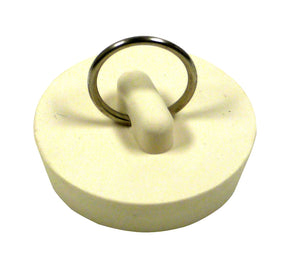 Plumb Pak Duo Fit Series PP820-6 Drain Stopper, 1-5/8- to 1-3/4 in Dia Dimensions, Rubber, White, Pack of 6