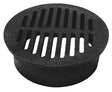 NDS 40 Drain Grate, 6 in Dia, 6-3/4 in L, 6-3/4 in W, Round, 1/4 in Grate Opening, HDPE, Black, ADA Compliant