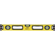 STANLEY 43-524 Box Beam Level, 24 in L, 3-Vial, 2-Hang Hole, Non-Magnetic, Aluminum, Yellow